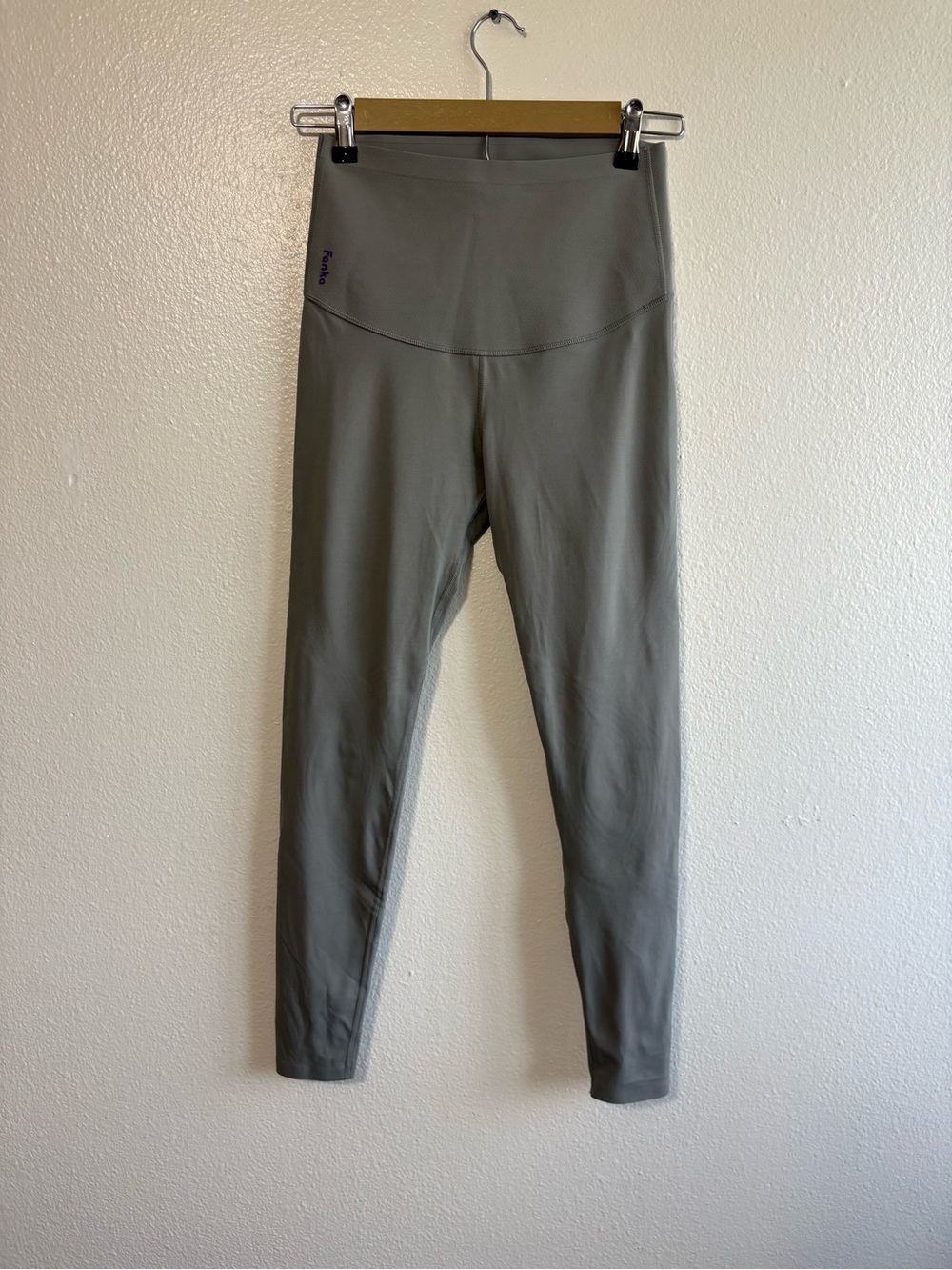Fanka Gray Pull On High Rise Sculpt Leggings Compression Gym Training Yoga